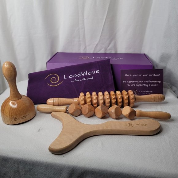 LoodWove Wood Therapy Massage Tools Premium 4-in-1 Set - Picture 1 of 4